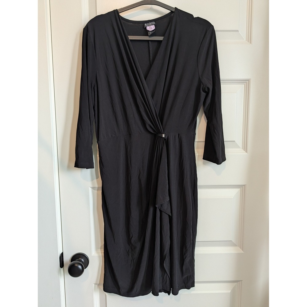 Soho Apparel Ltd Black Faux Wrap Dress